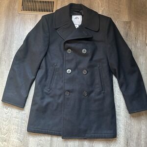 DSCP Quarterdeck‎ Collections US Navy Black Wool Pea Coat Military Jacket Sz 40L